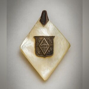 Vintage Mother of Pearl Fraternity Pendant (Possibly Alpha Sigma Phi) 1930s–50s
